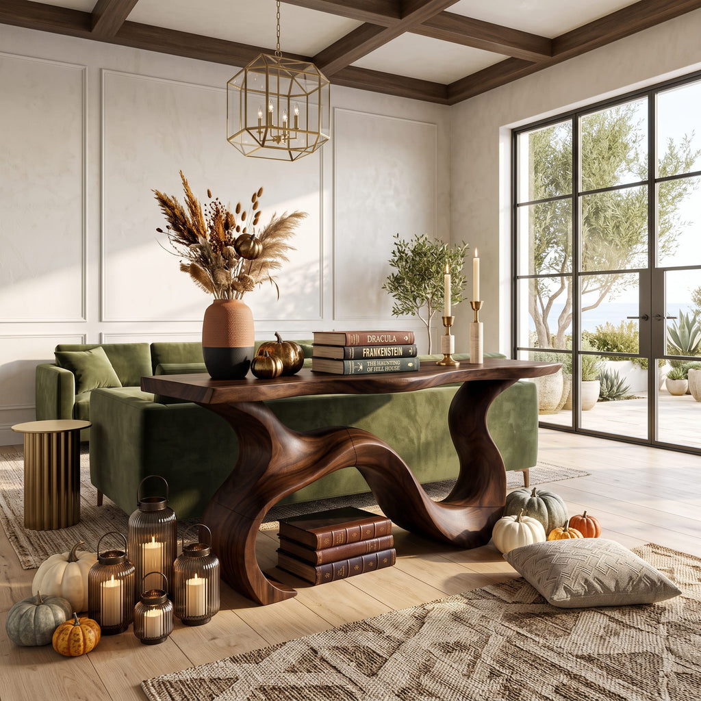 Organic Root Form Display Table, solid wood, built to order