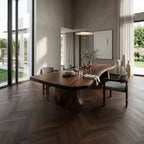 Contemporary Sculpted Base Dining Table, solid wood, built to order
