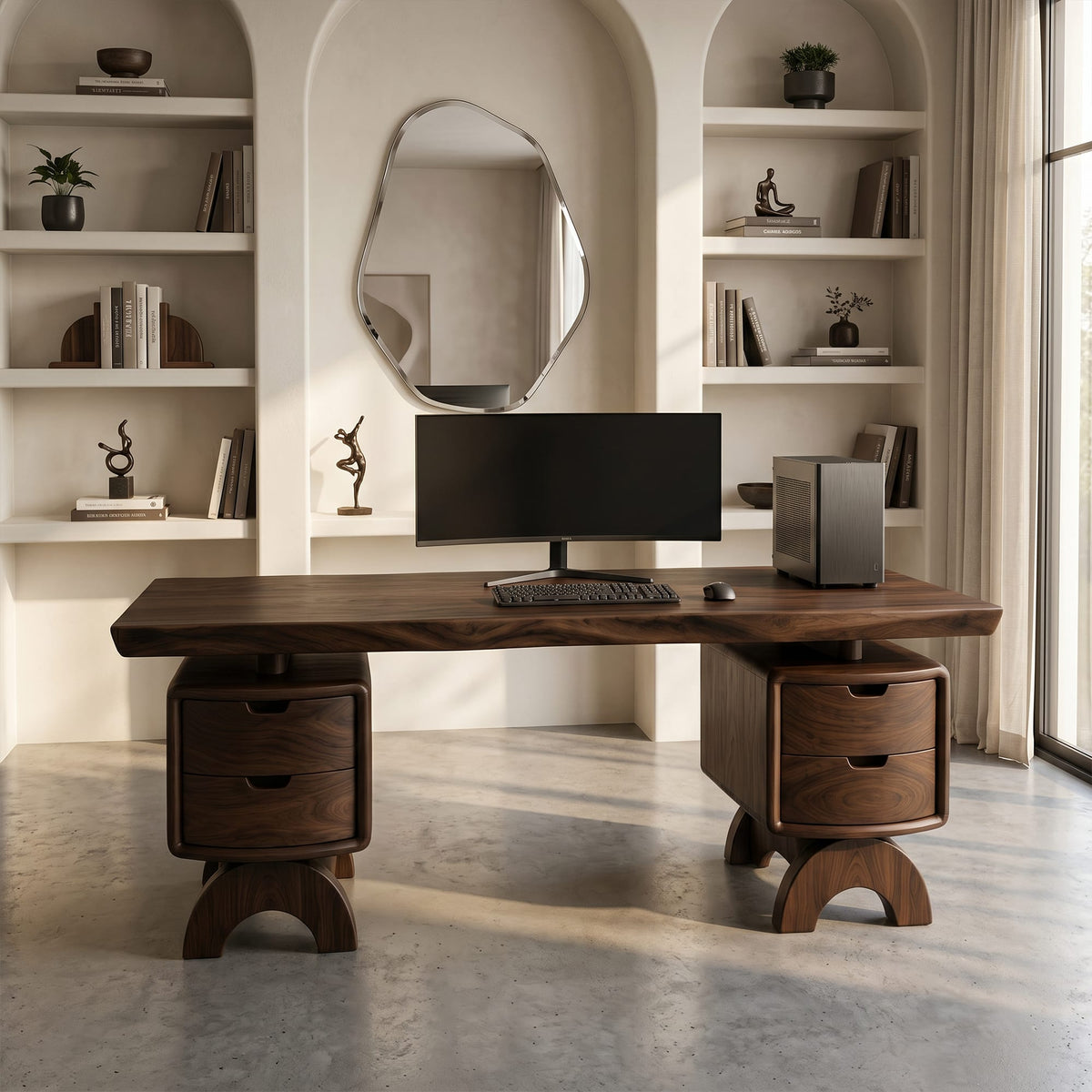 Contemporary Executive Desk Bedroom Office, solid wood, built to order