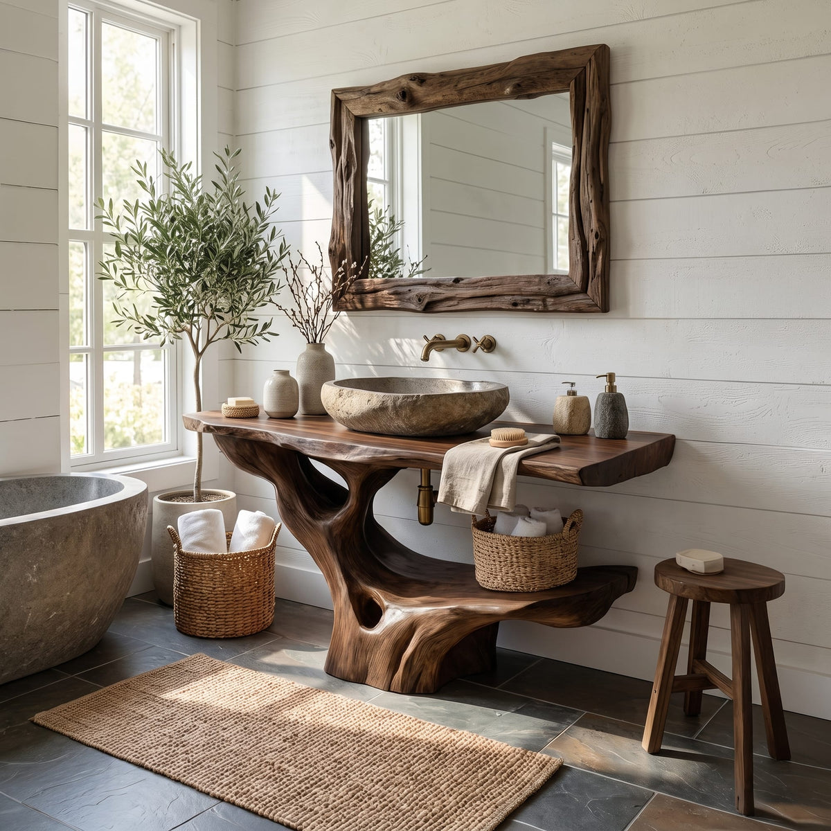 Organic Live Edge Washbasin Vanity