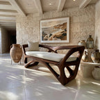 Japandi Accent Bench Wellness Retreat, solid wood, built to order