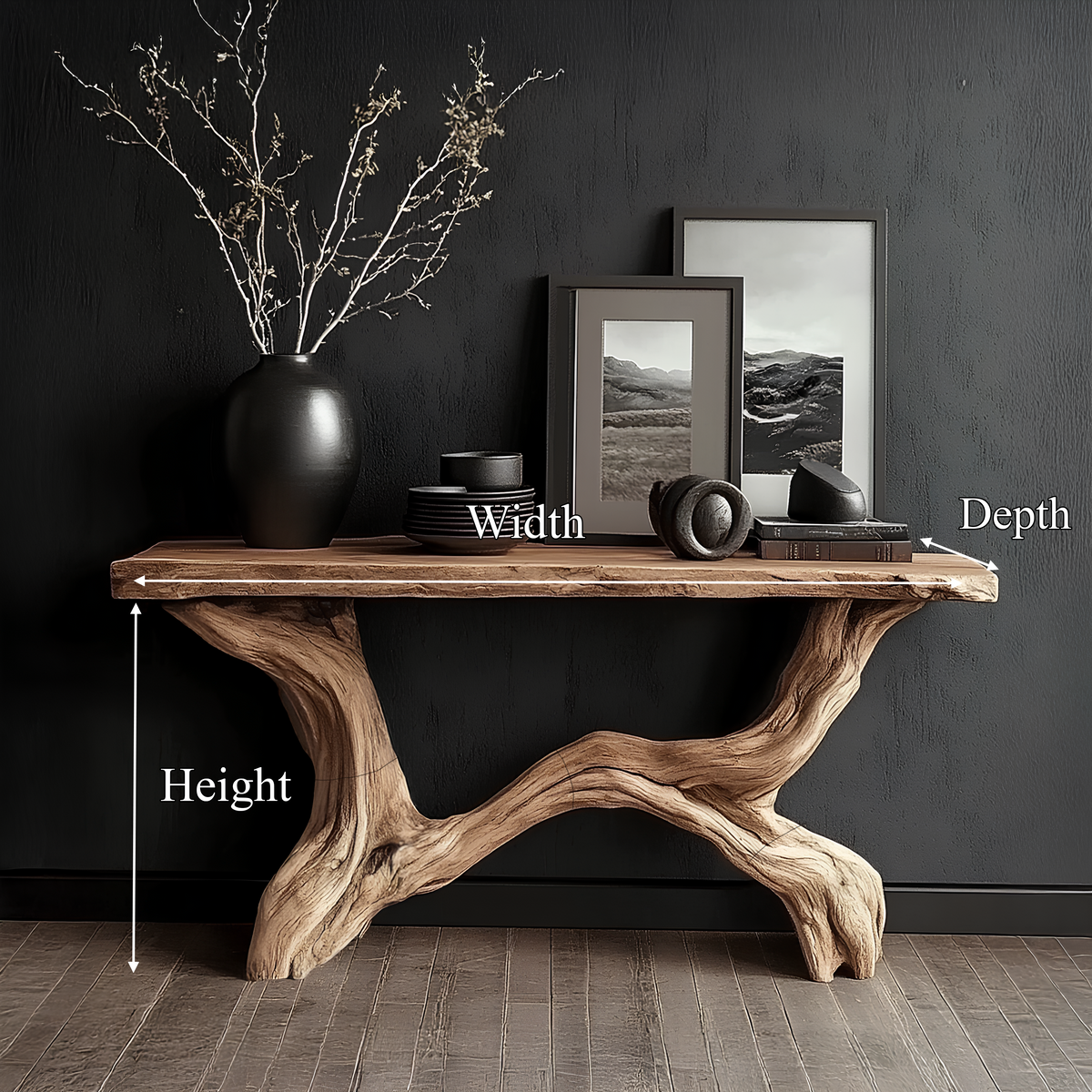 Live Edge Console Table Solid Driftwood Gift, solid wood, built to order, view 8