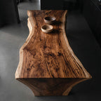 Organic Wooden Dining Table with Live Edge, solid wood, built to order