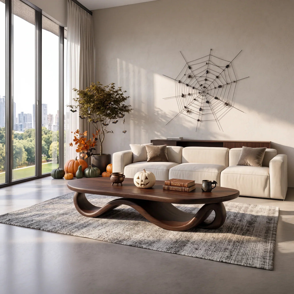 Organic Wave Base Table, solid wood, built to order