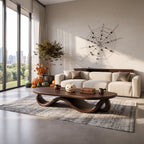 Organic Wave Base Table, solid wood, built to order