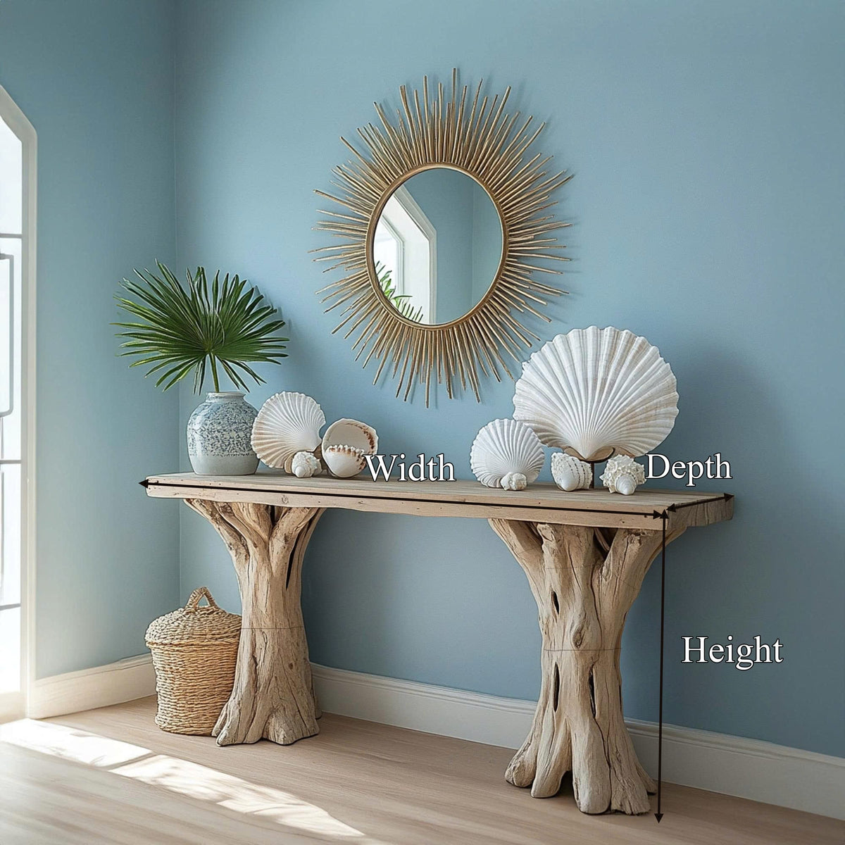 Custom Driftwood Console Table Handmade Table Nature Gitf, solid wood, built to order