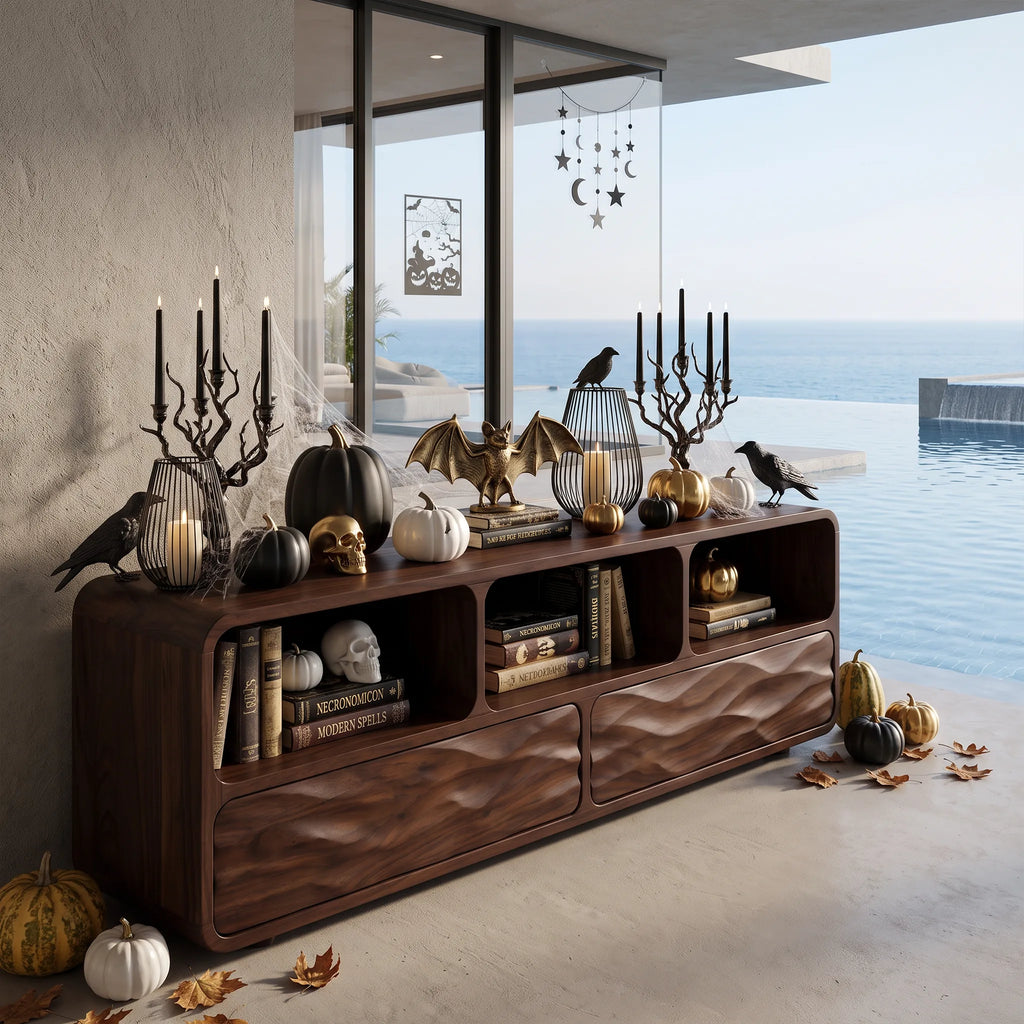 Farmhouse Storage Console Table Bedroom, solid wood, built to order