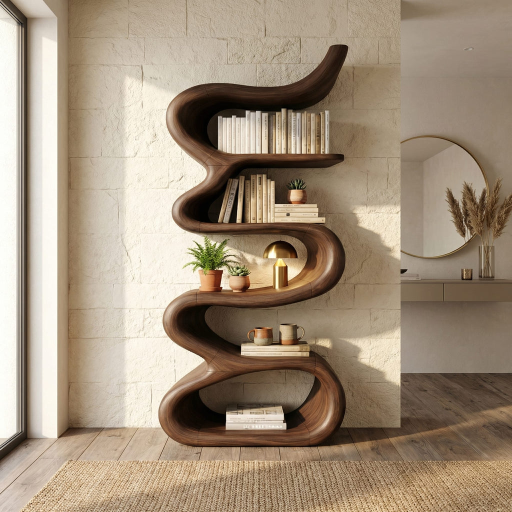 Curved Wave Bookshelf