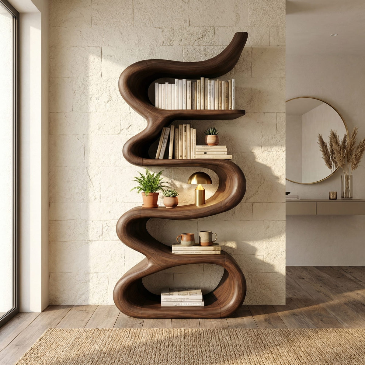 Curved Wave Bookshelf