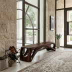 Organic Wooden Bench Hollow Design, solid wood, built to order