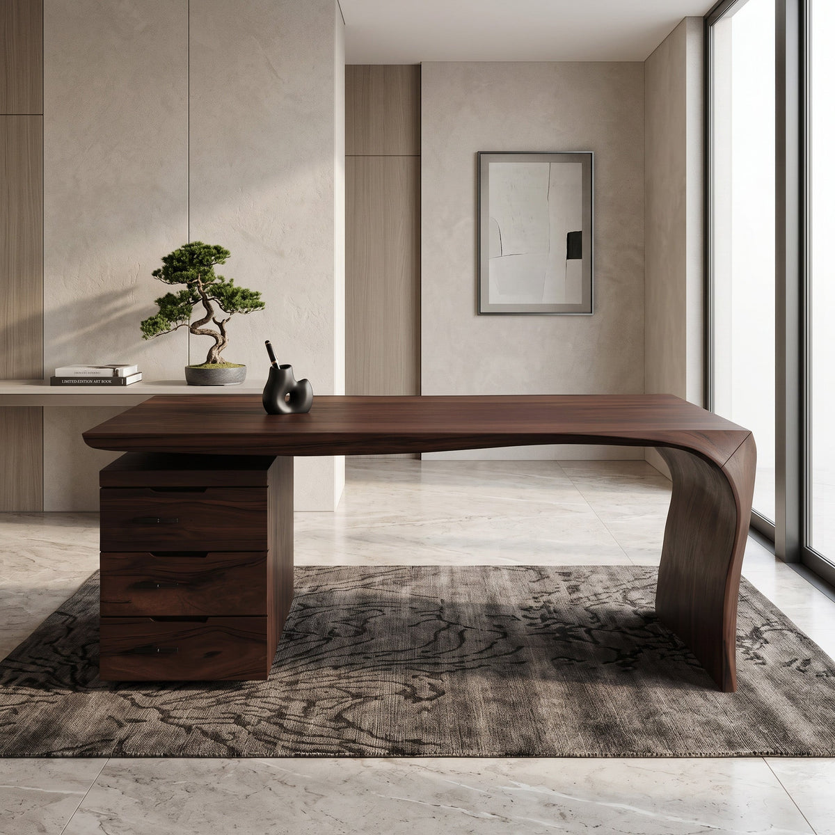 Modern Curved Workspace Desk