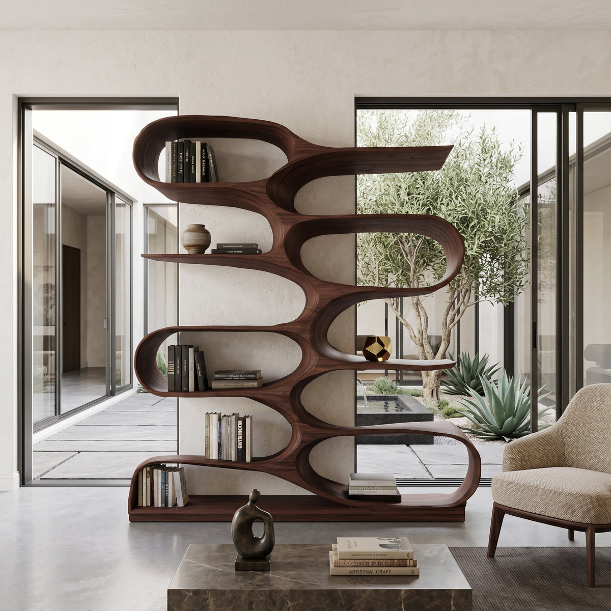 Books Curved Bookshelf