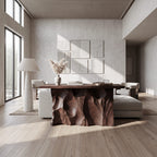 Minimalist Raw Edge Hall Table, solid wood, built to order