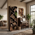 Mid Century Open Bookcase, solid wood, built to order