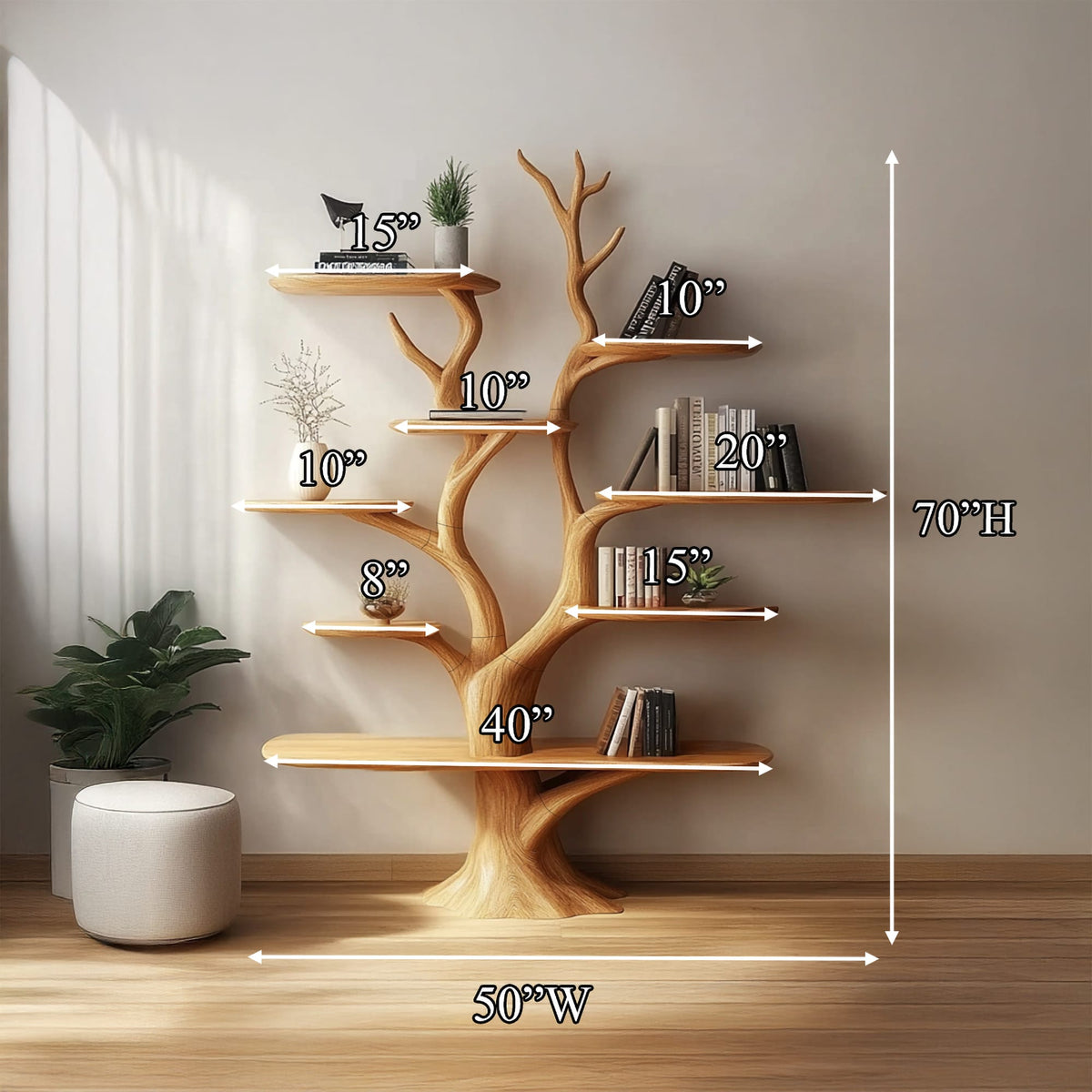 Solid Thoughtful Tree Bookshelf