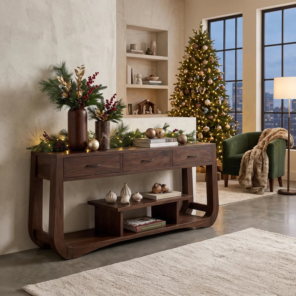 Farmhouse Behind Couch Table Bedroom, solid wood, built to order