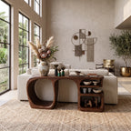 Organic Open Compartment Console, solid wood, built to order