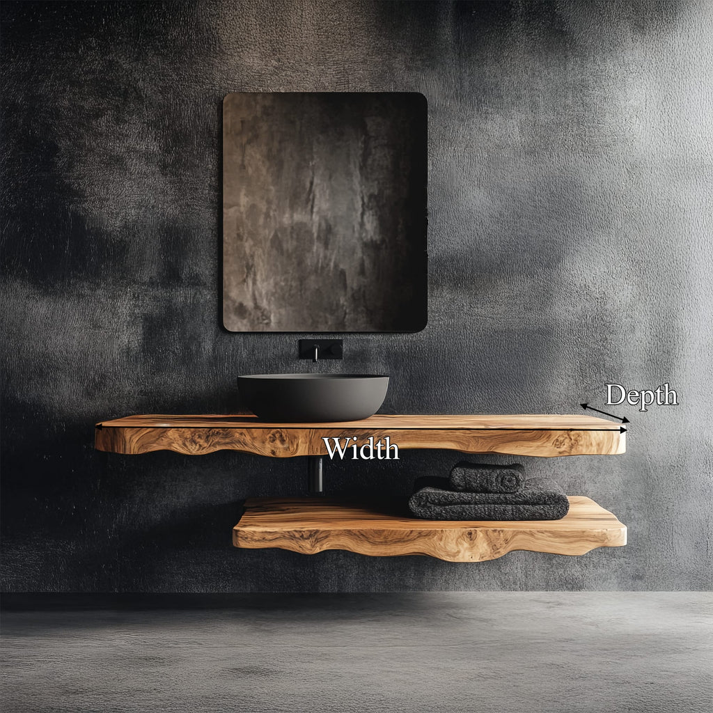 Rustic Bathroom Vanity Shelf Bathroom Accent, solid wood, built to order