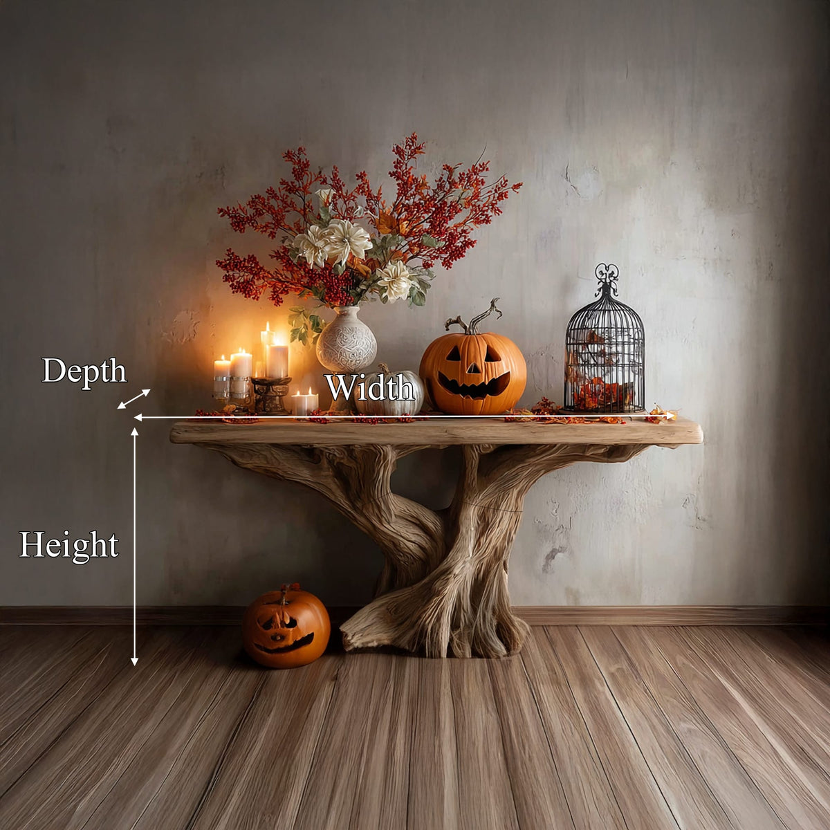 Rustic Console Entryway Decor, solid wood, image 4 of 4