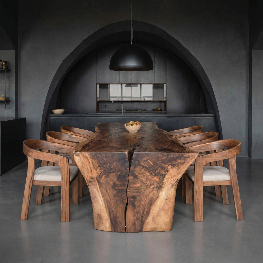 Wabi Sabi Handcrafted Dining Table, solid wood, built to order