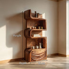 Organic Modern Accent Storage Cabinet Shelves, solid wood, built to order