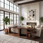 Contemporary Rounded Console Cabinet, solid wood, built to order