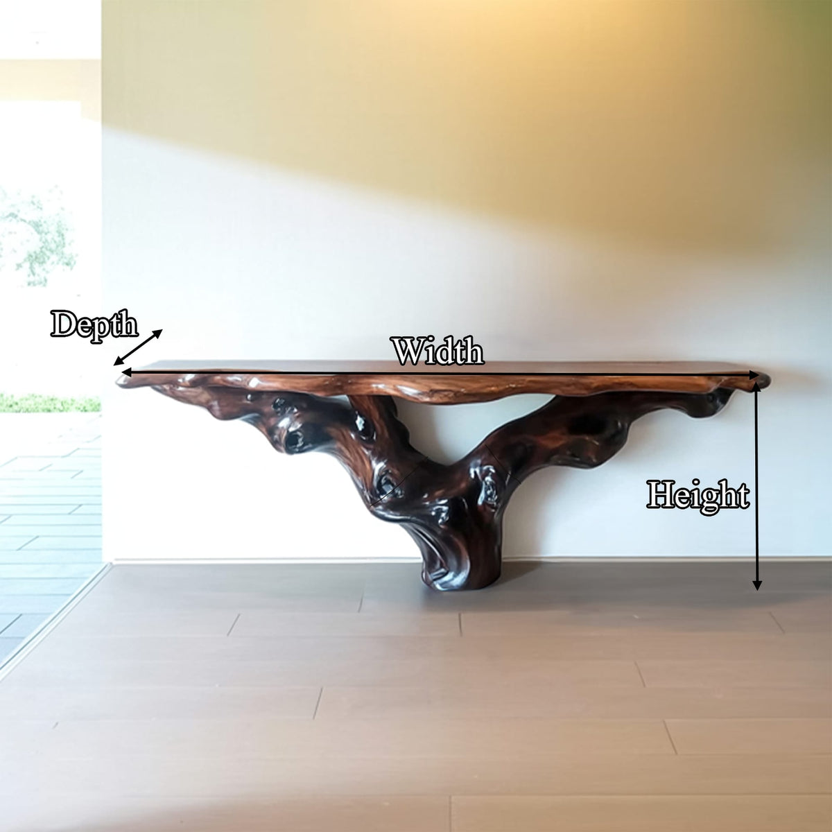 Mid Century Sculpture Console Table