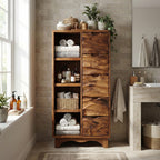 Contemporary Bathroom Cabinet with Open Shelves and Drawers for Spa, solid wood, built to order