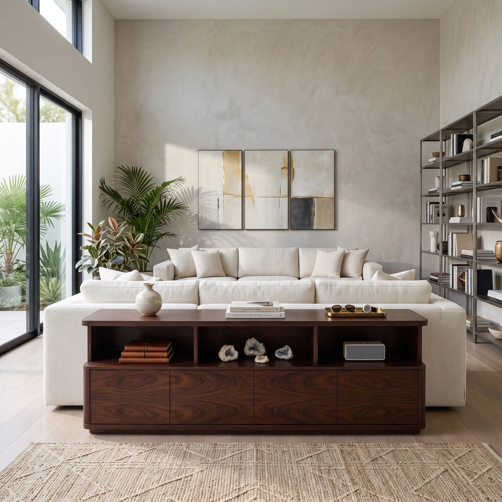 Contemporary Cabinet Console Table, solid wood, built to order