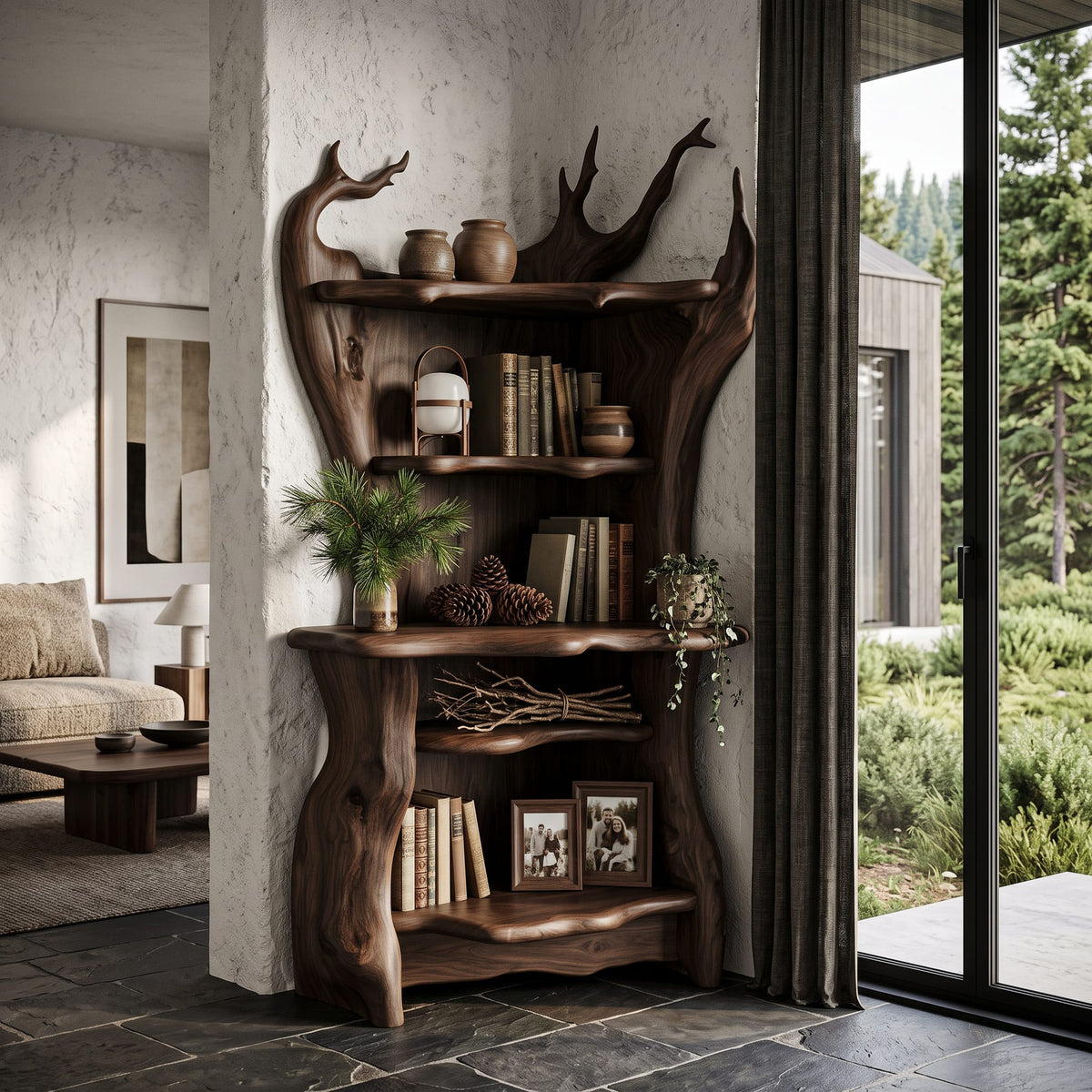 Live Edge Nook Bookshelf