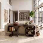 Modern Curved Frame Console, solid wood, built to order
