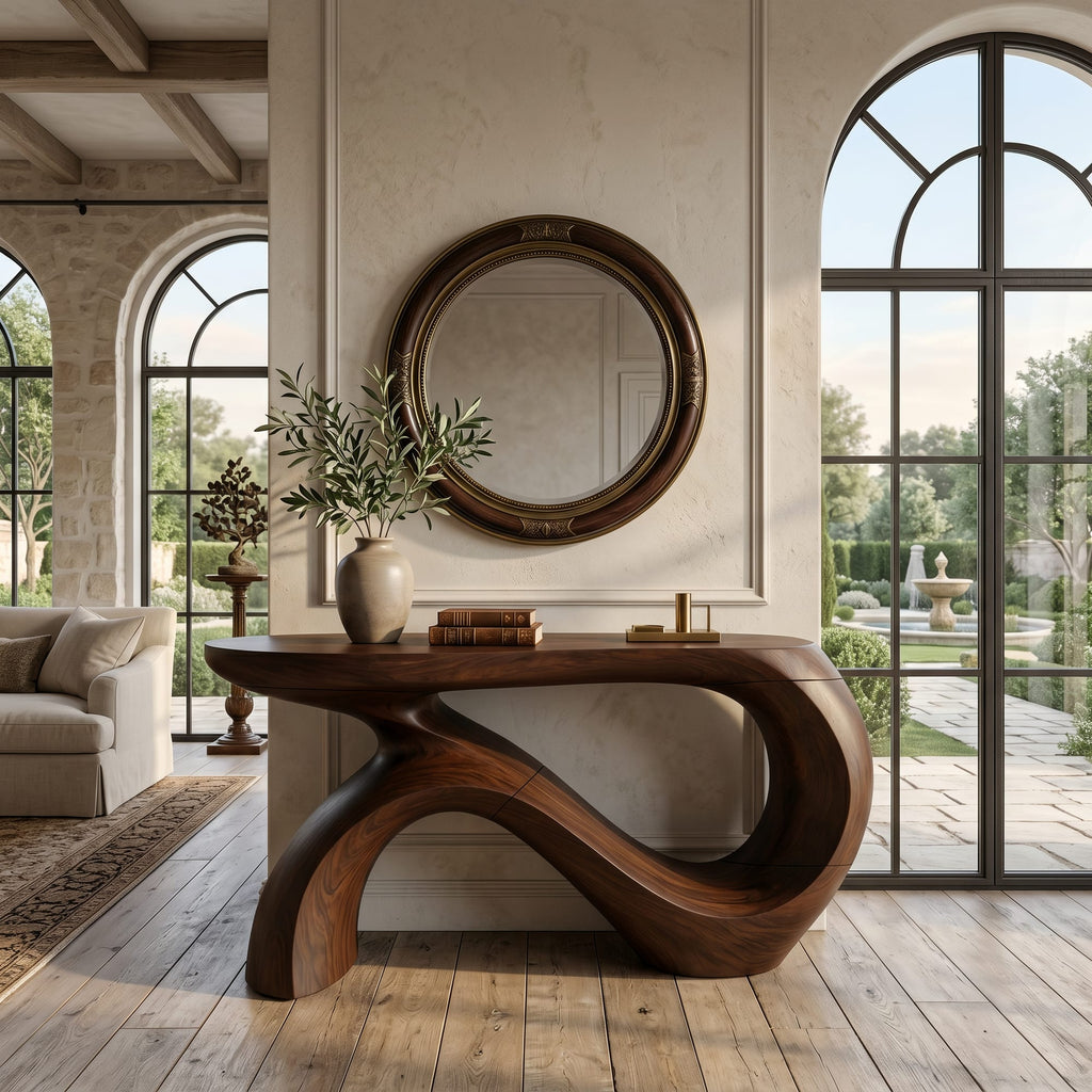 Curved Sofa Console Table