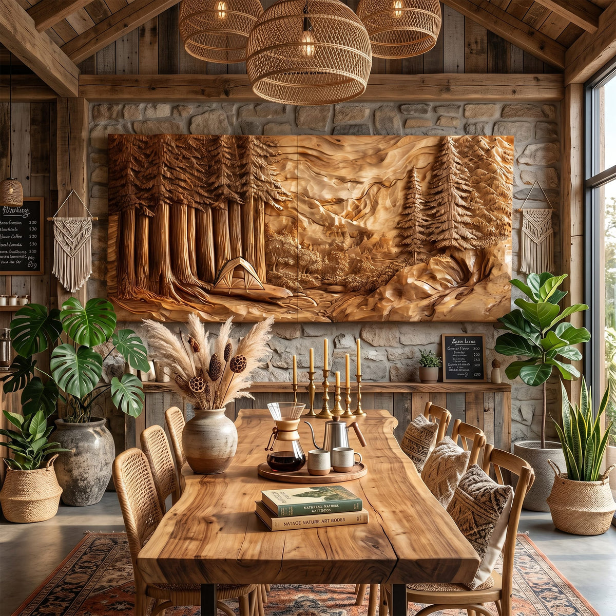 Illuminated Sunset Lake Wood Wall Art, solid wood, built to order