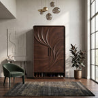 Minimalist Textured Surface Wardrobe, solid wood, built to order