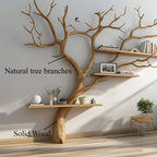 Tree Branches Wall Bookshelf Decorations, solid wood, built to order