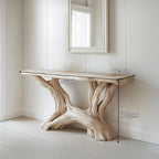 Coastal Organic Console Table Living Room and Entryway, solid wood, built to order