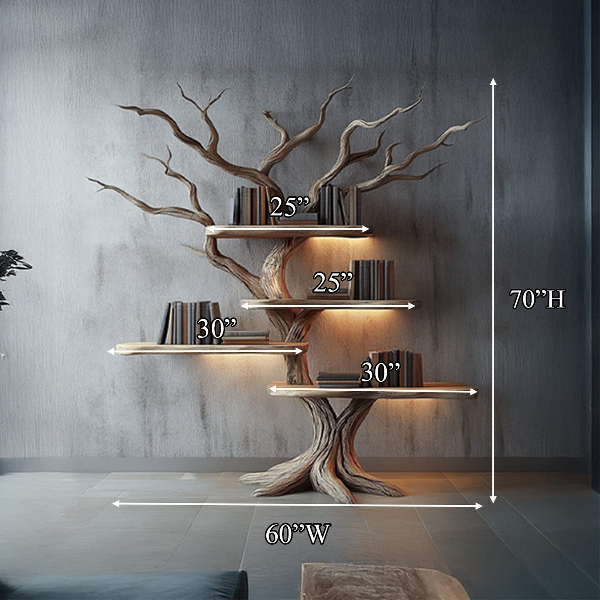 Solid Floating Study Bookshelf