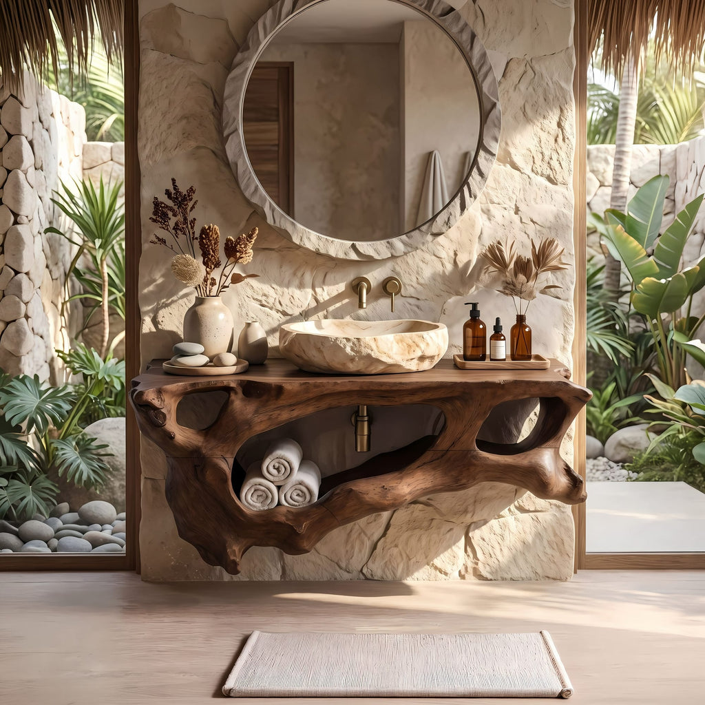 Floating Vanity for Bathroom, solid wood, built to order