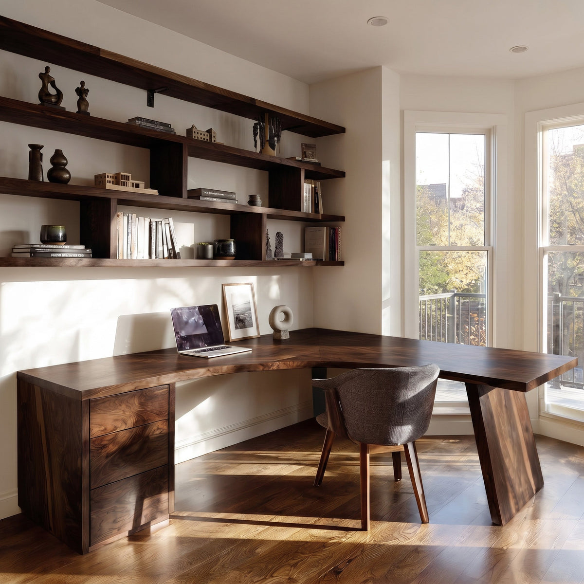 L-shaped Bright Desk