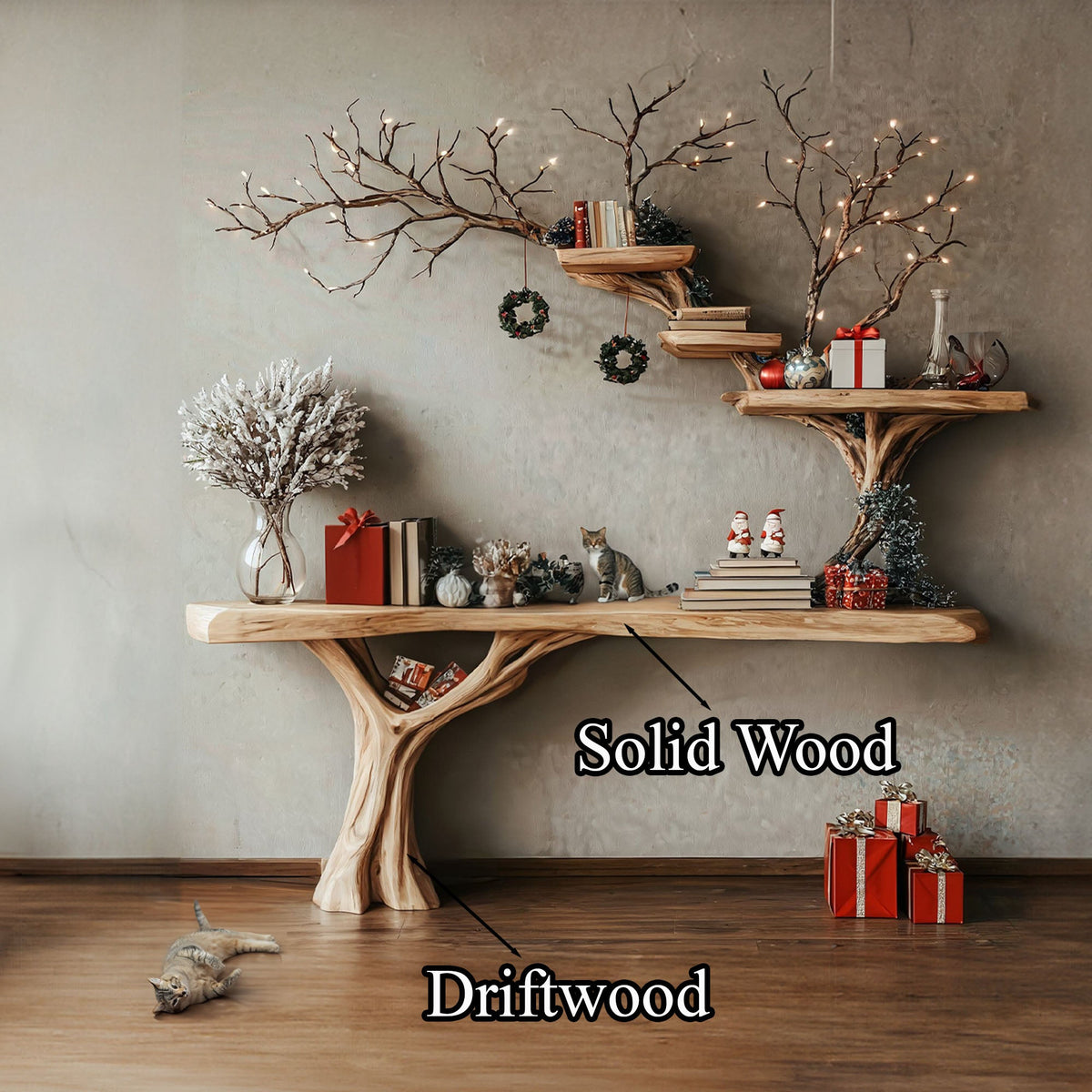 Solid Driftwood Console Table