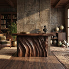 Contemporary Live Form Hall Table, solid wood, built to order