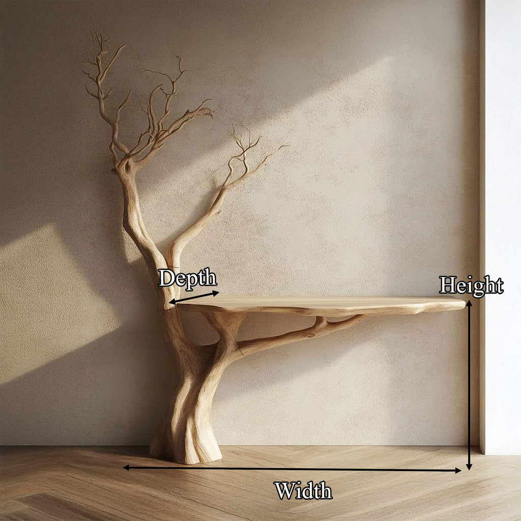 Sculpted Entrance Console Table - solid wood, built to order