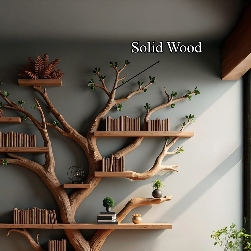 Live Edge Bookshelf Rustic Shelf Decor Home, solid wood, built to order
