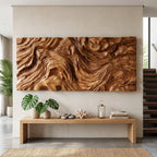 Organic Sculptural Wood Wall Art for Foyer, solid wood, built to order