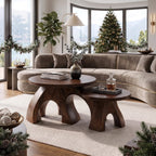 Handcrafted Round Coffee Table Apartment, solid wood, built to order