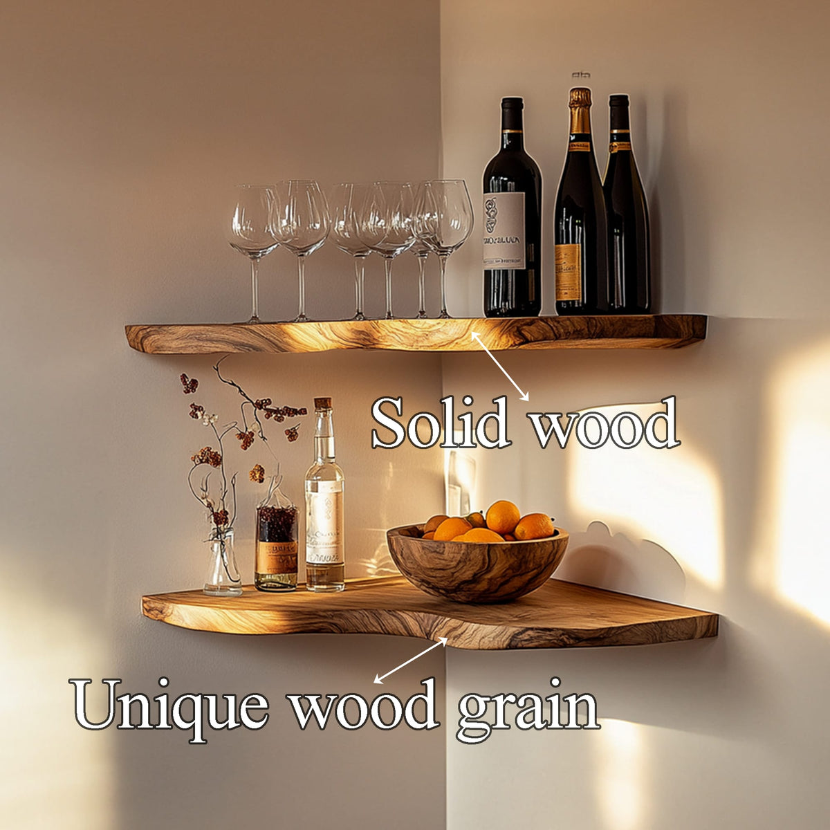 Handmade Floating Shelves Home and Office Decor Housewarming Gifts, solid wood, built to order