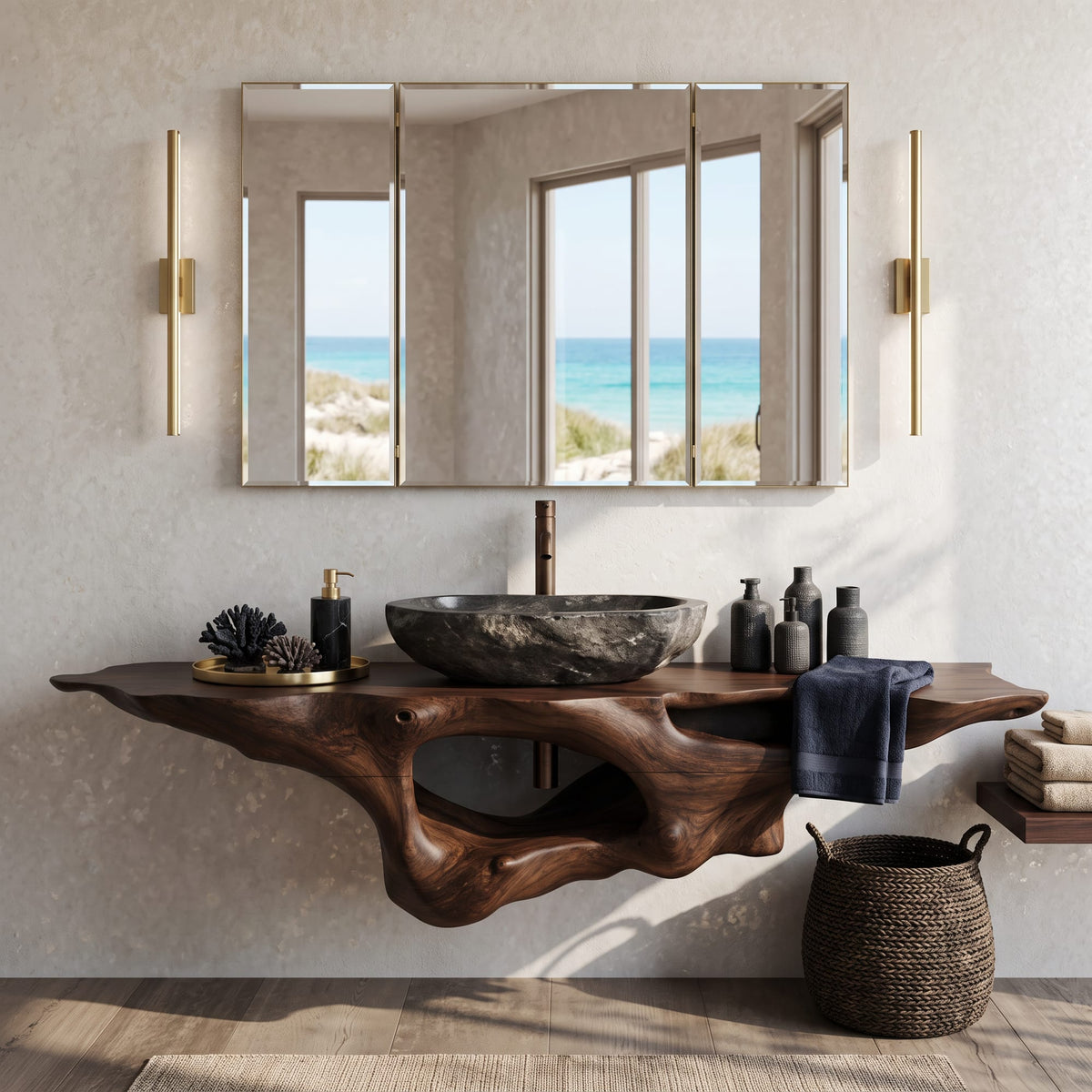 Farmhouse Vanity Bathroom Design, solid wood, built to order