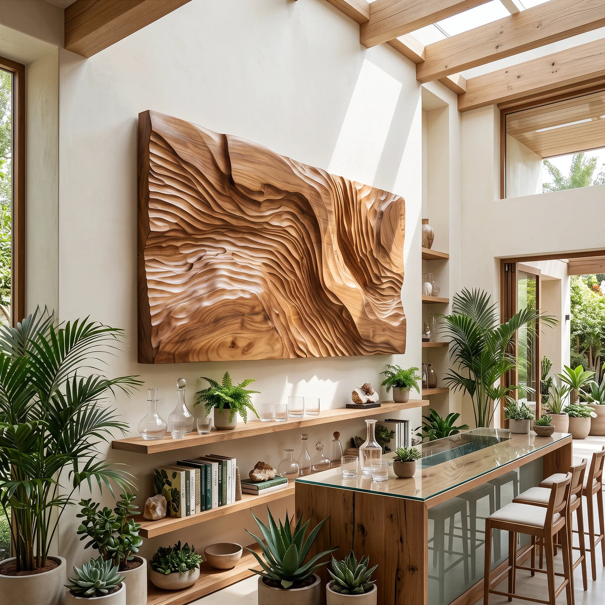 Organic Large Wood Wall Art, solid wood, built to order