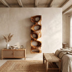 Contemporary Sculptural Display Shelf, solid wood, built to order
