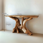 Mid Century Organic Wood Console Table Entryway, solid wood, built to order, view 8